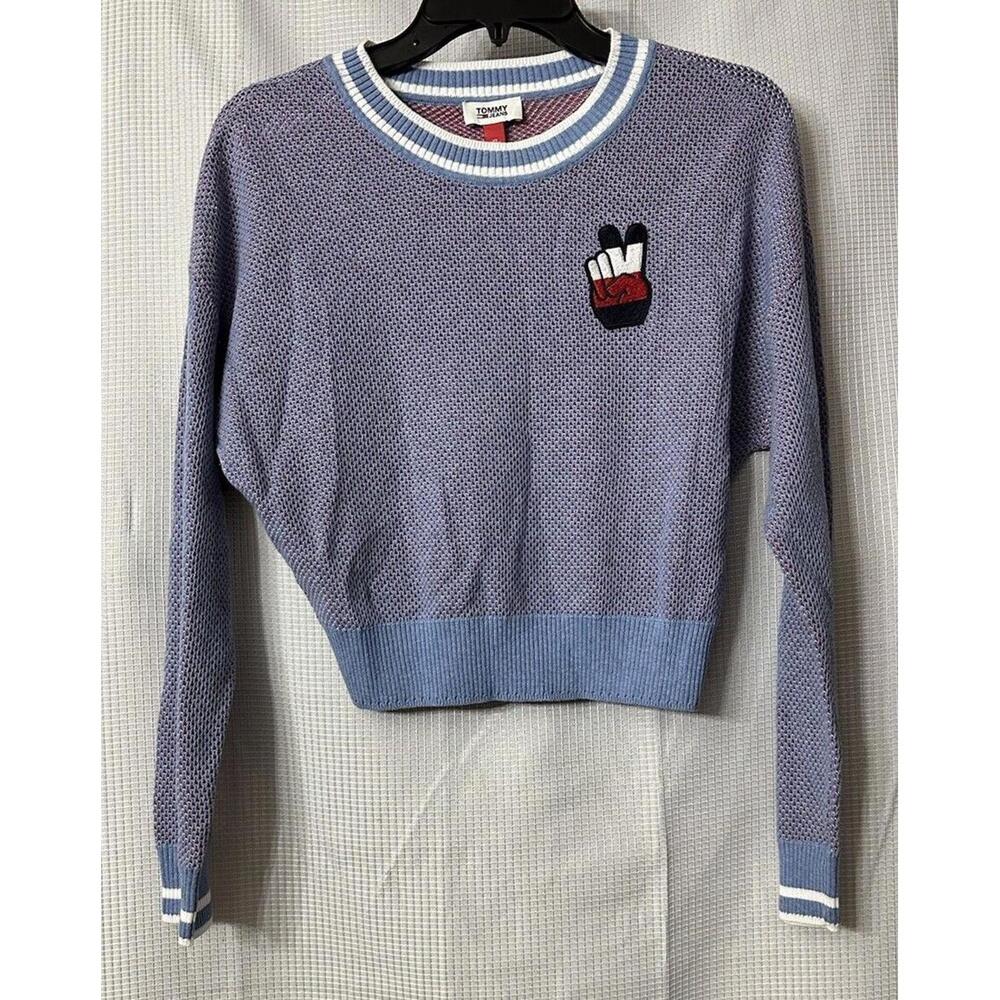 NWT Tommy Jeans Hilfiger Lafayette 3lb Womens Long Sleeve Top Blouse Shirt XS